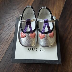 Gucci Silver and Purple Kids Shoes
